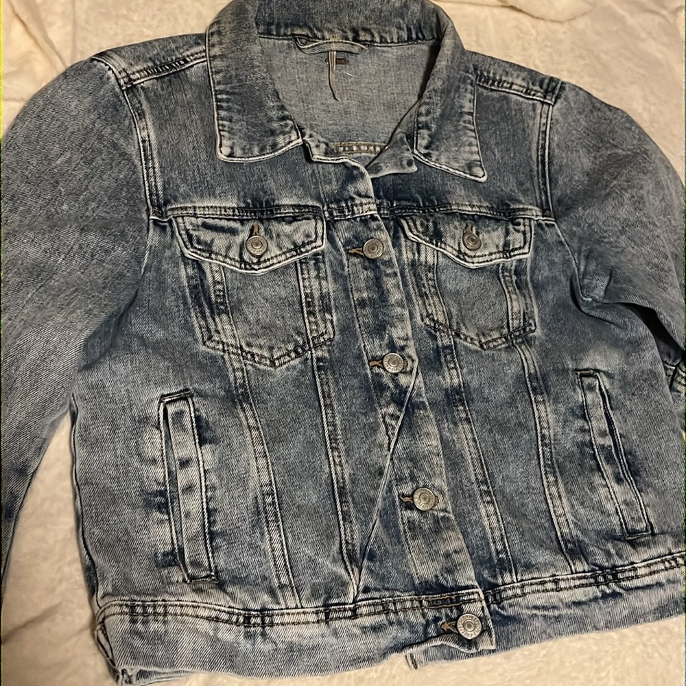 Free People We the Free Rumors Jacket Light Indigo Blue Denim Size Medium - Picture 16 of 16